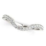 white gold curved diamond wedding band