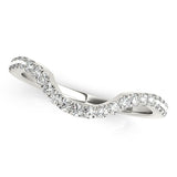 white gold curved diamond wedding band