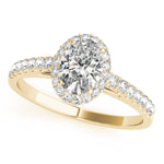 yellow gold oval halo engagement ring