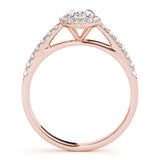 rose gold oval halo engagement ring 