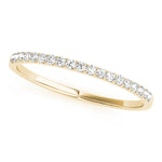 yellow gold single row diamond wedding band