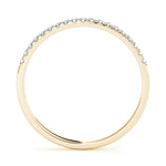 yellow gold single row diamond wedding band