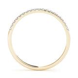yellow gold single row diamond wedding band