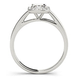 platinum emerald cut halo engagement ring 