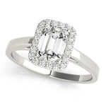 platinum emerald cut halo engagement ring 