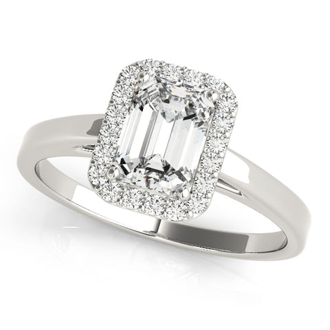platinum emerald cut halo engagement ring 