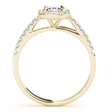 yellow gold emerald cut halo engagement ring 