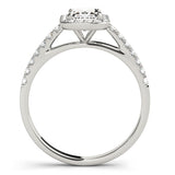 white gold emerald cut halo engagement ring