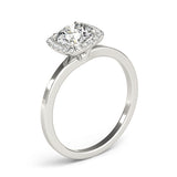 white gold diamond halo engagement ring