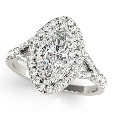 white gold marquise double halo engagement ring