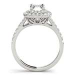 white gold emerald cut double halo engagement ring