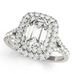 white gold emerald cut double halo engagement ring