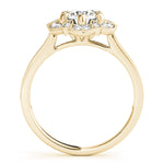yellow gold vintage-inspired diamond halo engagement ring 