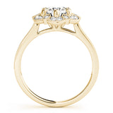 yellow gold vintage-inspired diamond halo engagement ring 