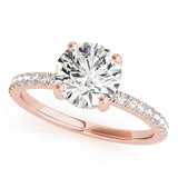 rose gold single row engagement ring