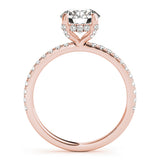 rose gold single row engagement ring