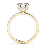 yellow gold single row diamond engagement ring