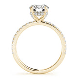 yellow gold single row diamond engagement ring