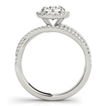 white gold multi row halo engagement ring 