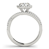 white gold multi row halo engagement ring 
