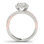 14kt White & Rose Gold Square Halo Engagement Ring Setting
