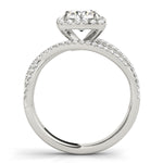 white gold multi row square halo diamond engagement ring