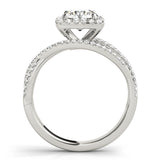white gold multi row square halo diamond engagement ring
