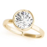 yellow gold bezel set solitaire engagement ring 
