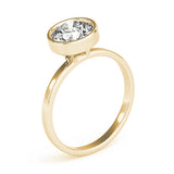 yellow gold bezel set solitaire engagement ring 