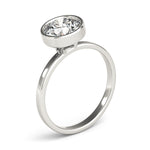 white gold bezel set diamond solitaire engagement ring