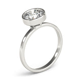 white gold bezel set diamond solitaire engagement ring
