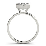 white gold bezel set diamond solitaire engagement ring