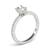 white gold oval cut pave set diamond engagement ring
