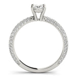 white gold oval cut pave set diamond engagement ring