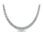platinum graduated diamond tennis necklace
