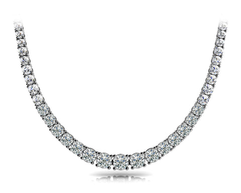 white gold graduated diamond tennis necklace