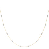 two tone diamond station necklace