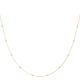 yellow gold diamond station necklace