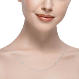 white gold diamond station necklace