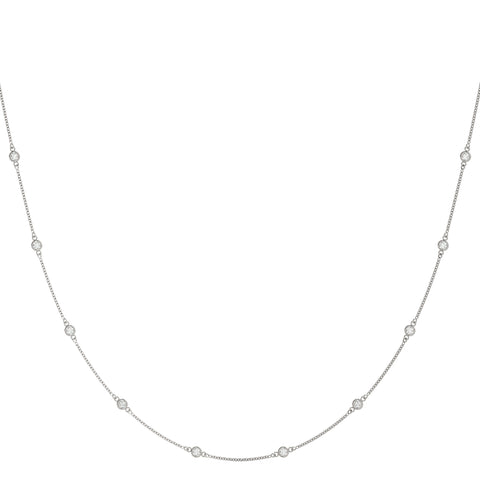 white gold diamond station necklace 