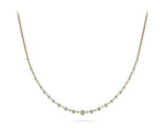 yellow gold graduated diamond necklace