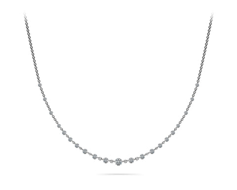 white gold graduated diamond necklace