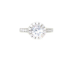 Sterling silver round cz halo engagement ring