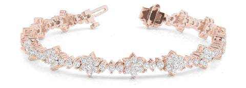 rose gold diamond floral bracelet 