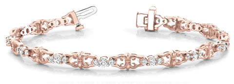 rose gold and white gold diamond fashion bracelet