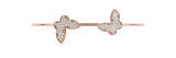 rose gold diamond butterfly open bangle bracelet
