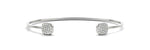 white gold flexible diamond bangle with two diamond circles