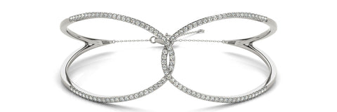 white gold looped diamond bangle 
