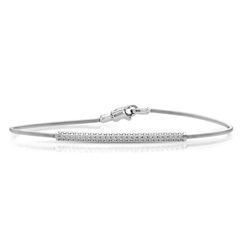 white gold flexible diamond bangle