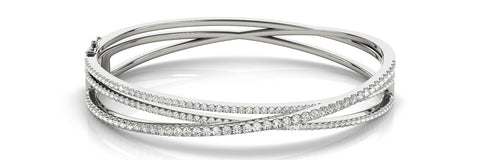 white gold overlap diamond bangle